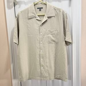 Johnston & Murphy Silk men’s size M shirt silk & cotton natural fibers textured